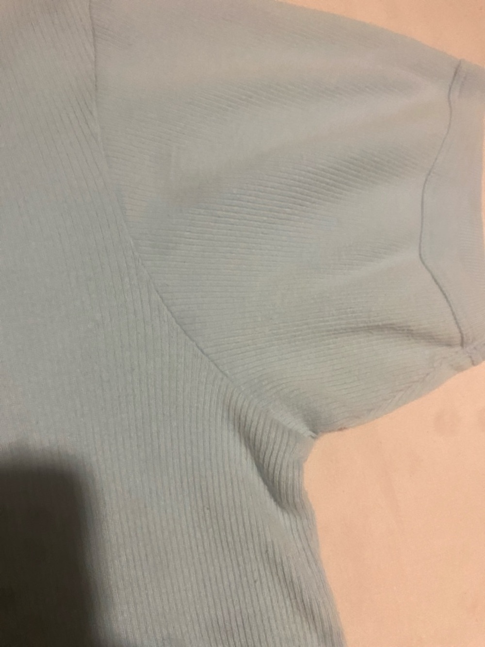 GAP Light Blue Ribbed Short Sleeve Shirt - Picture 4 of 4